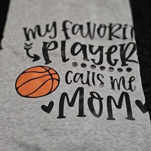 Gray and Orange Basketball Mom T-Shirt